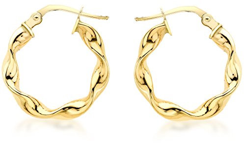 Tuscany Damen-Creolen 9 Karat 375 Gelbgold Twist 16mm 1.52.7459
