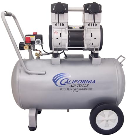 California Air Tools 15020C Ultra silencioso y libre de aceite 2.0 HP 15.0 galones de acero del tanque de aire del compresor
