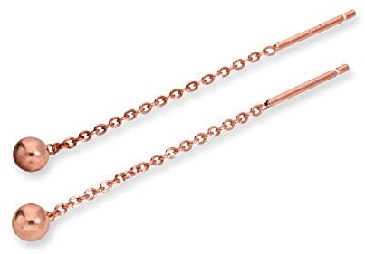 Rose Gold Dipped Sterling Silver 4mm Ball Stud Pull Through Earrings