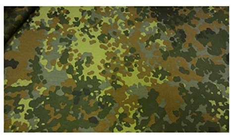 Fabrics-City SCHWARZ/BRAUN/GRÜN BAUMWOLLE BUNDESWEHR CAMOUFLAGE STOFF, 3148