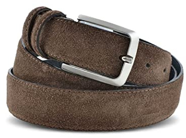 La Bottega del Calzolaio Gürtel Herren Wildleder, Ledergürtel Herren aus echtem Veloursleder, weich, in Italien handgefertigt, für Anzug und Jeans, viele Farben und Längen, Made in Italy