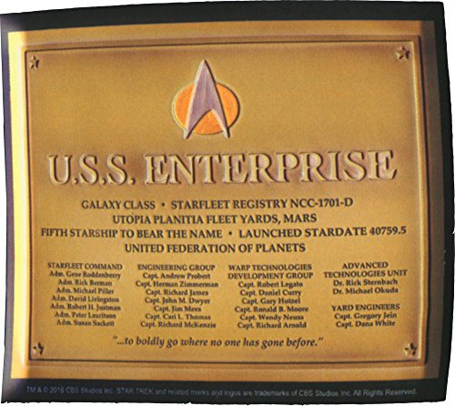 lootcrate Juli 2016 Exklusive Star Trek U.S.S. Enterprise Hingabe Plaque replcia Aufkleber