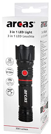 Arcas 3in1 LED Taschenlampe batteriebetrieben 350lm 238g