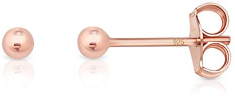 DTPsilver - Damen - Ohrringe 925 Sterling Silber Rosen-Gold überzogen - Kugel Ohrstecker 2 mm