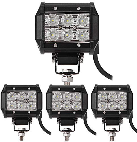 ALPHA DIMA 4pcs 18W LED Scheinwerfer Flutlicht Rückfahrscheinwerfer IP67 Wasserdicht Arbeitsscheinwerfer 12V 24V