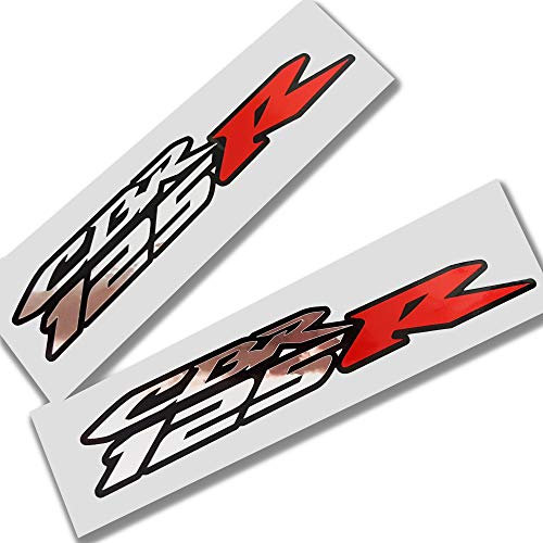 CBR 125 R Silber Chrom und Rot auf Schwarz Aufkleber Aufkleber Grafiken X 2