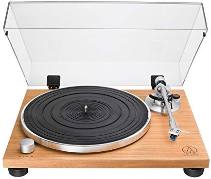 Audio-Technica AT-LPW30TK - Tocadiscos de transmisión por correa totalmente manual, 2 velocidades, control dinámico ajustable antipatinaje