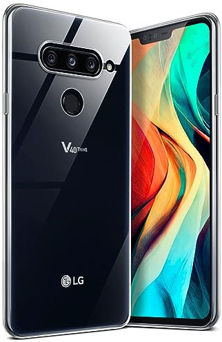 moex Aero Case für LG V40 ThinQ Hülle Durchsichtig, Silikon Handyhülle Transparent, Clear Case Ultra Slim, Backcover Schutzhülle Dünn, Silikonhülle Minimalistisch, Klar