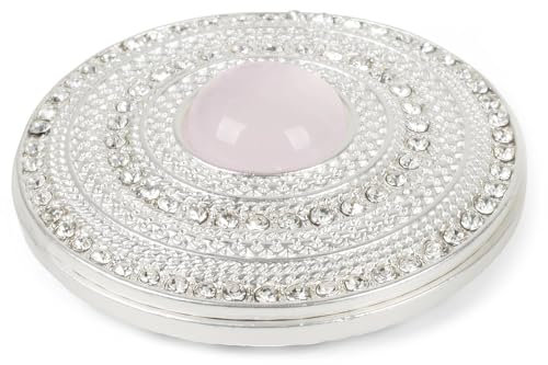 styleBREAKER Damen Magnet Schmuck Brosche rund mit Strass und großer Perle, für Schals, Tücher oder Ponchos, Anhänger 05050082, Farbe:Silber-Weiß