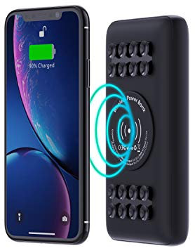Techsmarter 20000mAh Wireless Power Bank with Powerful Suction Cups Portable USB-C PD Charger 18W Compatible with iPhone XS, 11, 12, 13, 14, 15, Galaxy S23, S22, S21, S20 and More