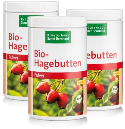 Sanct Bernhard Bio Hagebutten Pulver, vegan, 3 x 500g