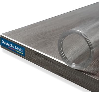 TEXMAXX Tischfolie transparent 2mm mit abgeschrägter Kante/Tischschutz transparent versch. Größen und Wunschmaß/Tisch Schutzfolie transparent/Folie für Tisch aus PVC - 60 cm x 40 cm