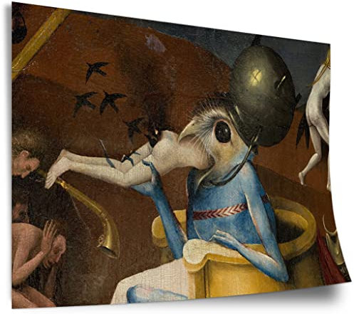 Printistico Poster Hieronymus Bosch - Ausschnitt aus Garten der Lüste (I) Kunstdruck ohne Rahmen, Wandbild - A4, A3, A2, A1, A0, XXL - Wohnzimmer, Schlafzimmer, Küche, Deko