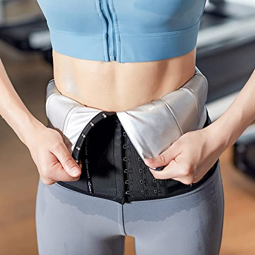 Waist Trainer for Women Latex Hourglass Corset of 9 Steel Bones Sport Waist Cincher for Weight Loss Fitness Girdle Hook & Eye (Color : Schwarz, Size : S)