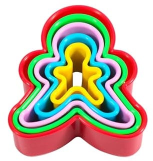Mesmeriser Cookie Cutters Shapes - Pack of 5 Gingerbread Man Shape Biscuit Cutter Set for Fun Time with Kids