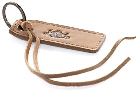 SID & VAIN kleine Schlüsseletui echt Leder - Schlüsselmäppchen Emo - Schlüsselanhänger - Herren und Damen beige handgefertigt