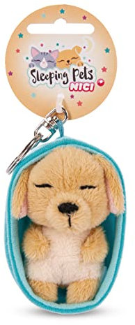 NICI Schlüsselanhänger Sleeping Pets Hund karamell 8cm