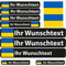 INDIGOS UG Fahrrad Aufkleber Ukraine - 13 Fahnenaufkleber glatt - Sticker selbst gestalten - Fahrrad - Auto - Motorrad - Namensaufkleber wasserfest personalisiert - Wunschtext