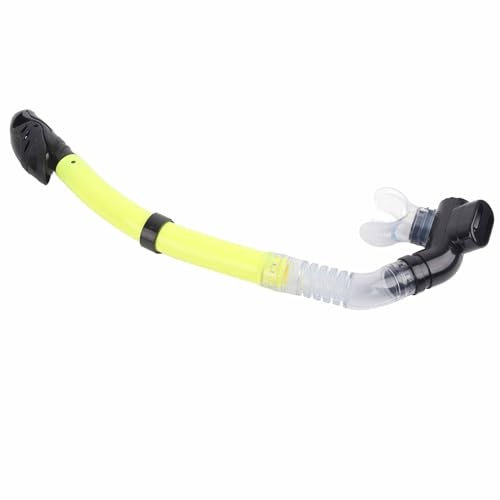 Cyrank Snorkel Ultra Dry, Tubo per Snorkel da Immersione con Boccaglio in Silicone e Valvola di Spurgo Snorkel per Respiro Facile per Immersioni Apnea Snorkeling Nuoto(Giallo)