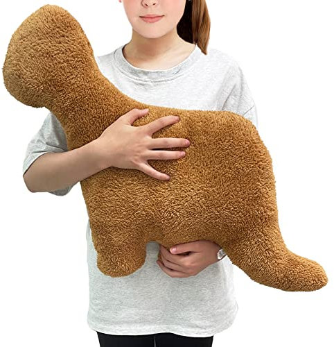Isaacalyx Dino Nugget-Kissen, 61 cm, groß, weiches Dinosaurier-Nugget-Kissen für Geburtstagsgeschenke, Themenparty-Dekorationen (Brontosaurus, groß)