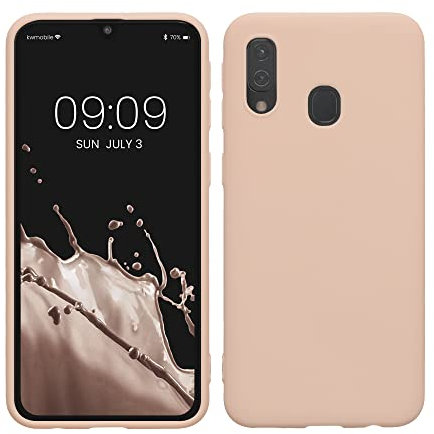 kwmobile Hülle kompatibel mit Samsung Galaxy A40 Hülle - weiches TPU Silikon Case - Cover geeignet für kabelloses Laden - Coconut Swirl