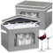 homyfort Stemware Storage Case, Wine Glass Storage Box with Dividers, Grey, 2 pack