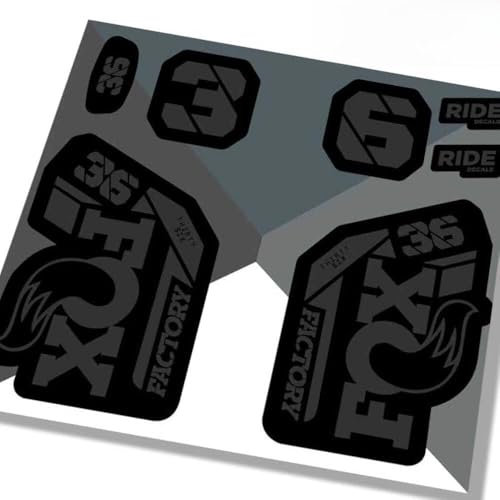 Fox 36 Factory 2021 Fork Decals - Grey/Black - Licensed By Fox GLOSS