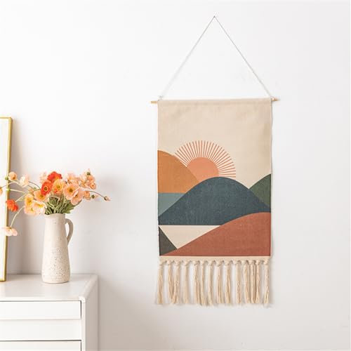 BMIDRUT Makramee Wandteppich, Gewebter Bohemian-Kunst für Zuhause, Wohnung, Schlafsaal, Hintergrund, 50 x 85 cm