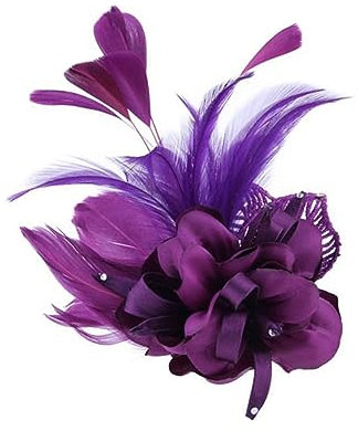 AOKWAWALIY 1 pince à cheveux - Pince à cheveux - Pince à cheveux - Clip de volume - Plume violette - Bibi pour femme - Pince à cheveux pour femme - Broche fleur - Corsage
