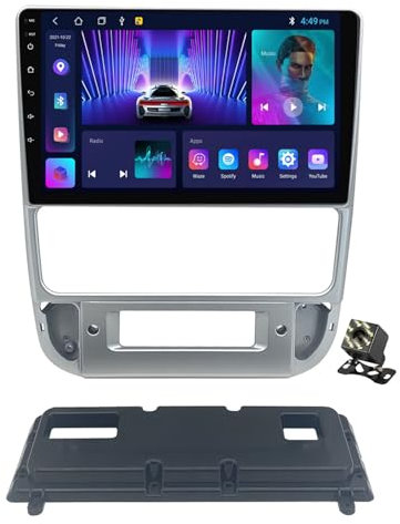 WeFloHsL Navegación GPS Autoradio para Peugeot 406 1999-2004 Radio de Coche Estéreo Android 12 Soporte Carplay/Android Auto Control del Volante FM 4G WiFi Bluetooth+Cámara Trasera,Plata,M100CP/1+32G