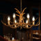 FUNYSF 6 Kopf Geweih Lampe Vintage Lampe Harz Geweih Pendelleuchte 60cm Vintage Harz Pendelleuchte für Wohnzimmer Schlafzimmer Restaurant Bar Cafe