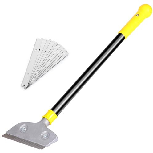 Wallpaper Scrapers 58cm Carbide Paint Scrape Putty Knives Set Wall Paper Scraper Tool with 10 Replacement Metal Heavy Duty Double-Edged Tungsten Scraper Tools for Removing Paint Glue Grout