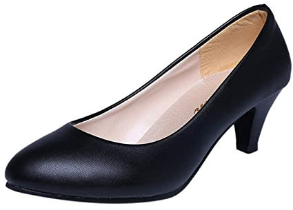 Hohe Schuhe Damen Stiletto Damenschuhe mit Absatz Elegant Hochzeitsschuhe High Heels Schwarz Vorne Geschlossen Tanzschuhe Absatzschuhe Bequem Trachtenschuhe Stöckelschuhe