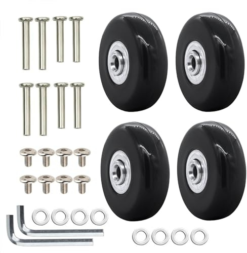 4 Piezas Ruedas Maletas Repuesto Rueda Maleta para Maletas Ruedas de Repuesto para Equipaje Ruedas de Repuesto para Maleta de Equipaje Kits de Reparación de Rodamientos de Ruedas (50mm x 18mm)