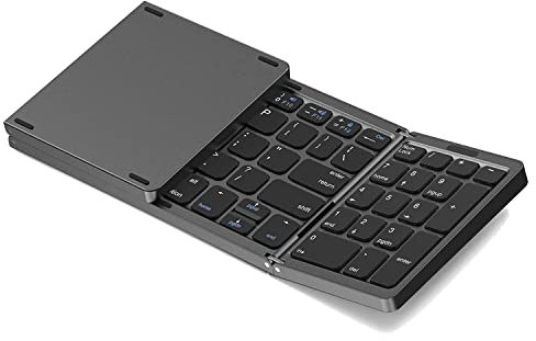 Humanitypd Tastiera Bluetooth Pieghevole, Tastiera Wireless Ricaricabile Tramite USB per iOS, Android, PC Laptop Smartphone-Nero