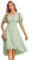 Ever-Pretty Women's Chiffon Bridesmaids Dresses Crew Neck Pleated Waist Short Sleeve Wedding Guest Dress Mint Green 8UK