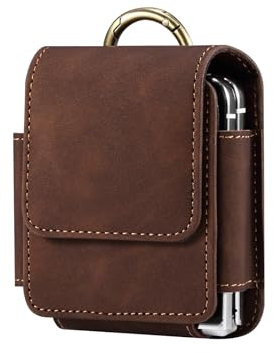 PU-Leder Gürteltasche kompatibel mit Samsung Galaxy Z Flip 6/5/4/3/2/1, PU-Leder Hüfttasche Gürtelschlaufe Hülle Bauchtasche kompatibel mit Motorola Razr/Huawei P50 Pocket/SM-F7070/F7000/F7110