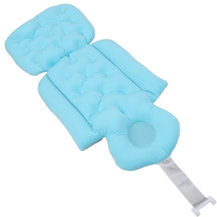 Badewannenkissen, Ganzkörperunterstützung, Sichere Saugnäpfe, Multifunktionales Design, Netzstoff, EPS-Granulat, 84 X 37,5 cm, Weiche, Bequeme Unterstützung, rutschfest, für (Blue)