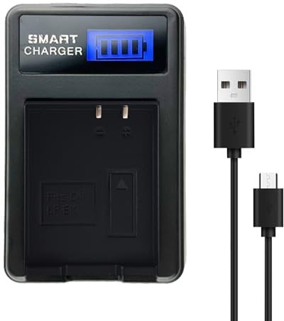 KWTOUL LP-E10 Chargeur, Chargeur avec LCD Afficher, Port de Chargement USB, Compatible avec Canon EOS Rebel T3 T5 T6 T7 EOS Kiss X50 X70 X80 EOS 1100D 1200D 1300D 1500D 2000D 3000D 4000D (Non compati