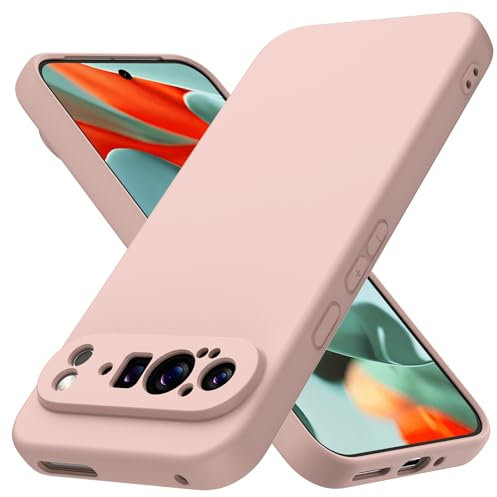 Byvuwiay Cover per Google Pixel 9 PRO XL, Morbida Silicone Liquida TPU Protettivo Ultra Slim Custodia Antiurto, Custodia Compatibile con Google Pixel 9 PRO XL - Rosa