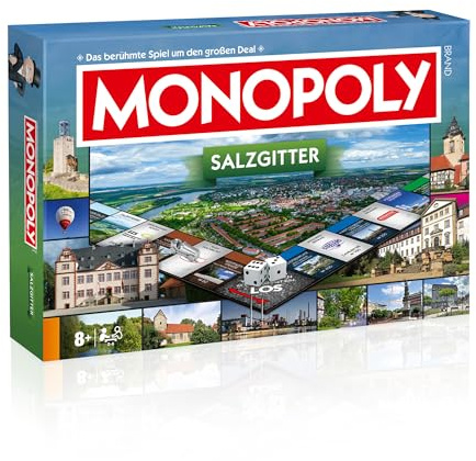 Monopoly Salzgitter – Städte-Edition von Winning Moves | Brettspiel mit Salzgitter-Orten wie Schützenplatz | Familienspiel für 2–6 Personen ab 8 Jahren | Geschenk & Souvenir aus der Region