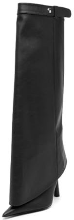 SofLuxe Stivali a Punta con Tacco Alto, Stivali Lunghi Fino al Ginocchio, Stivali con Tacco a Spillo, Comode Suole in Gomma,Black,39