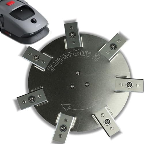Messerscheibe für Mova ViAX LiDAX 250 600 1000 1200, 7 feststehende Klingen | Edelstahl Messerteller 200mm mit feststehenden Ceranfeldschaber Klingen für sauberen Rasenschnitt