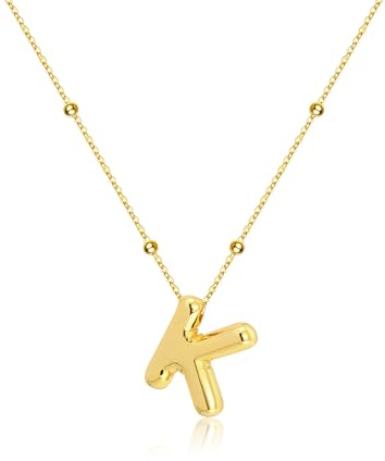 TOVABA Buchstaben Kette Gold mit Damen, Elegante Kette mit Buchstabe Hypoallergen und Langlebig, Goldene Halskette für Frauen, Stilvolle Accessoires