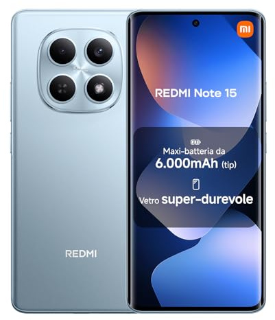 XIAOMI REDMI Note 15 Smartphone de 6+128GB Azul Glaciar batería de 6000 mAh