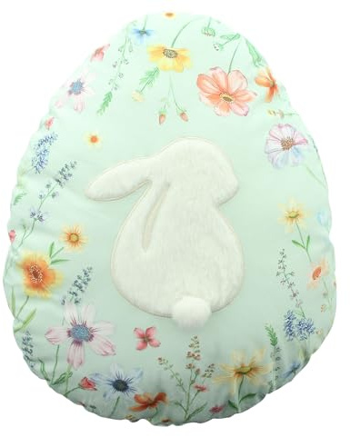 FRANK FLECHTWAREN Dekokissen Osterei, Kunstfell, 100% Polyester Maße: 33 x 43 cm