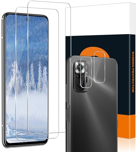 Carantee 2+2 Stück Schutzfolie für Panzerglas für Xiaomi Redmi Note 10 Pro, Ultradünn Kristallklar Ohne Luftblasen HD Xiaomi Note 10 Pro Displayfolie, 2.5D Edge Anti-Öl Redmi Note 10 Pro Schutzglas