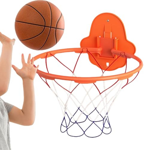 Basketball HoopIndoor - Basketball Hoop, 32 Cm Dribbling Hoop Basketball Training Silent | Toys With Sticky Stand For Wall Or Door Mounted