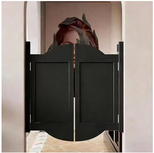Portes battantes pour saloon 2 vantaux, portes cowboy western vintage, portes de séparation intérieures en bois massif pour cuisines, cafés et bars(110x90cm(43.3x35.4in))