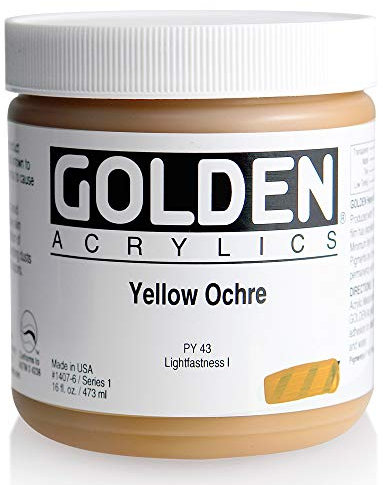 Golden Artist Colors - Acrílico: 473ml. (Carga Espesa) Amarillo Ocre I